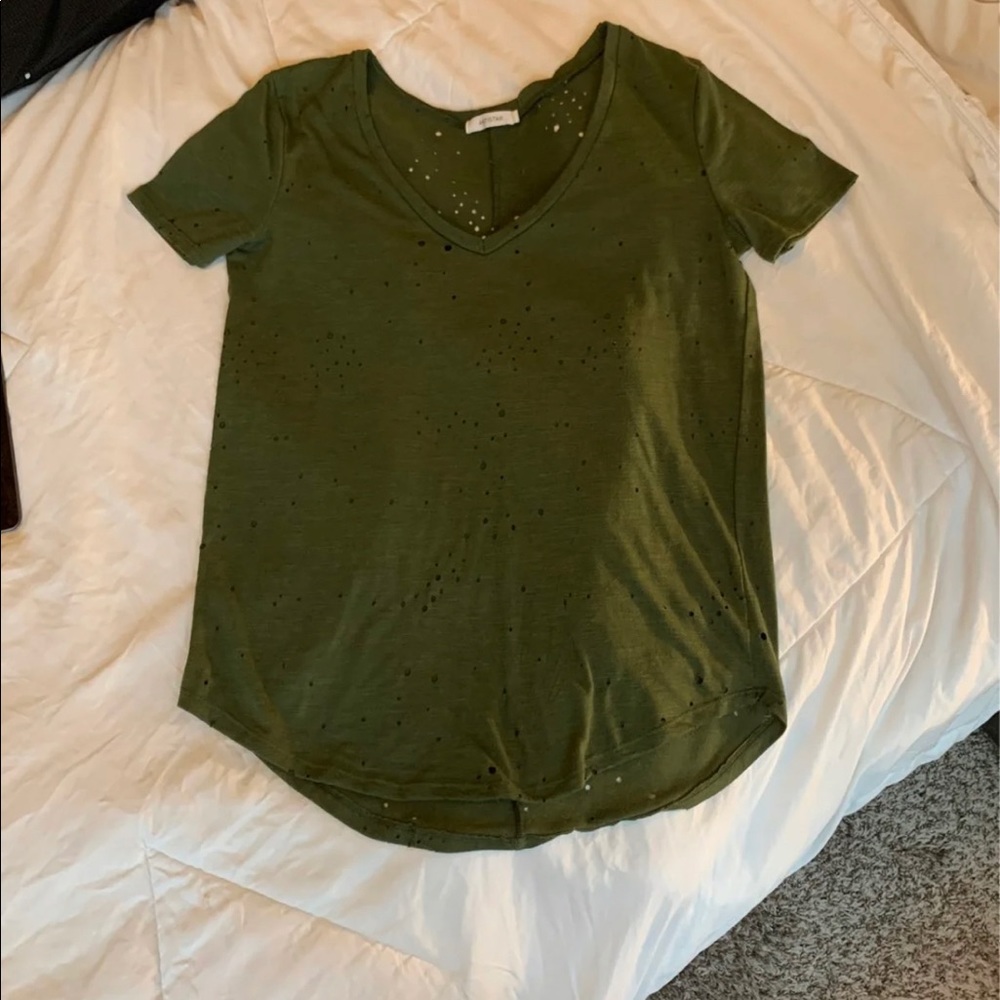 Distressed Green T shirt Small